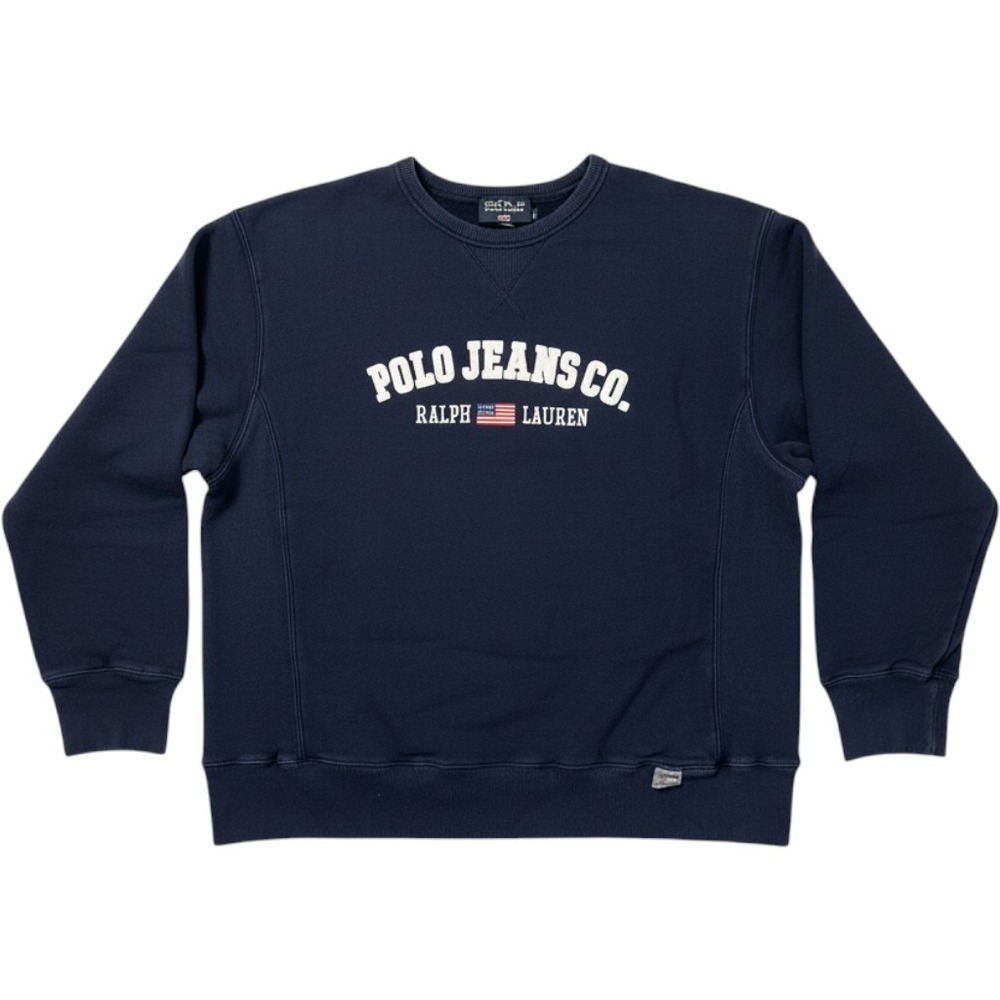 Vintage Polo Jeans Co Ralph Lauren Navy Blue Crewneck Sweatshirt XL